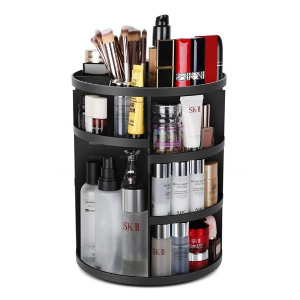 DIY Adjustable Bathroom Makeup Carousel Spinning Holder Rack
